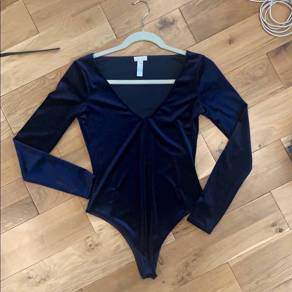 Blue Velvet Long Sleeve Body Suit